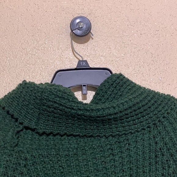 Dark Green Sweater 2XL Stretchy Pull Over Long Sleeve Open Front Cross Over - Picture 11 of 16